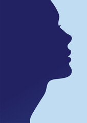 elegant and minimalistic female profile