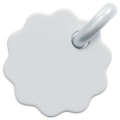 3D Blank Scalloped Tag Icon