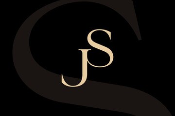 JS or SJ letter logo icon design. Classic style luxury initials monogram.