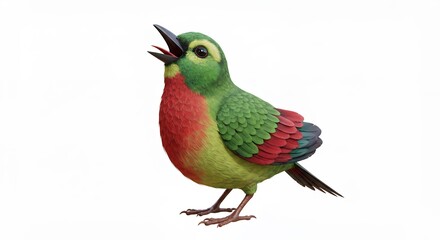 Fototapeta premium Colorful singing bird illustration