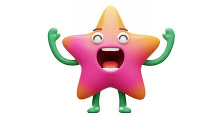 Excited cartoon starfish illustration