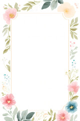 Vintage Botanical Letter Paper with Floral Corners