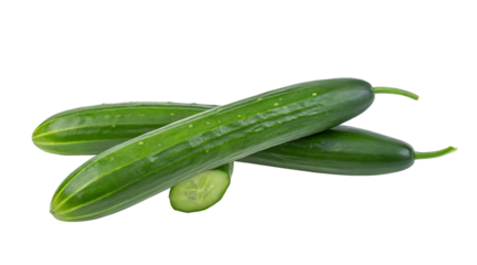 Fresh cucumbers placed on a black backdrop ideal for healthy diet and nutrition related concepts