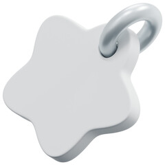 3D Blank Star Shaped Tag Icon