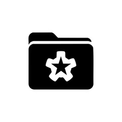 Vector icon of a folder with a star symbol, representing featured or favorite files, top documents, or priority content.