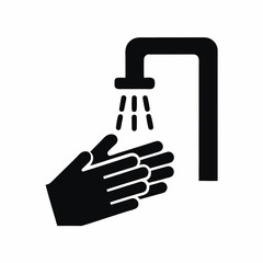 Obraz premium Washing Hand icon silhouette vector illustration
