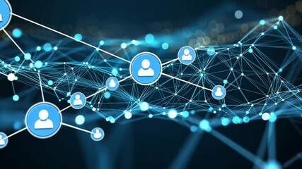 Abstract social network connection background with user icon, modern technology