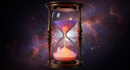 Cosmic Hourglass, Universe Sands, Time Passing Concept