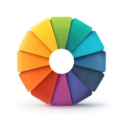 Obraz premium Colorful radial design with 12 triangular segments of varying shades