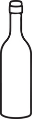 glass bottle line art, black outline, vector and illustration, coloring book page line art drawing