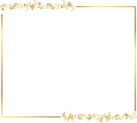 frame with leaves gold border Golden Border Warm Color Frame	
