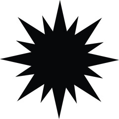 Sharp starburst silhouette explosion shape isolated on white background. EPS-10.