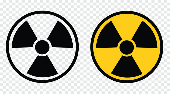 Radiation Hazard Symbols &ndash; Black and Yellow Vector Icons