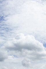 Bright Blue Sky With Fluffy Clouds