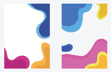 Abstract Liquid Color Shape Background – Colorful Organic Flow Elements on White