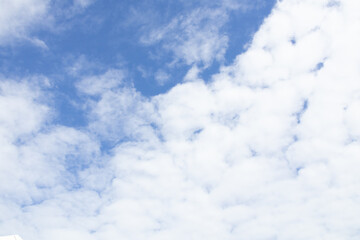 Bright Blue Sky With Fluffy Clouds