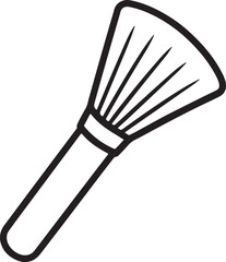 makeup brush line art, black outline, vector and illustration, coloring book page line art drawing