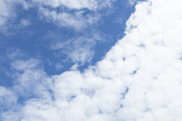 Bright Blue Sky With Fluffy Clouds