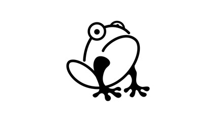 small frog logo black isolated silhouette