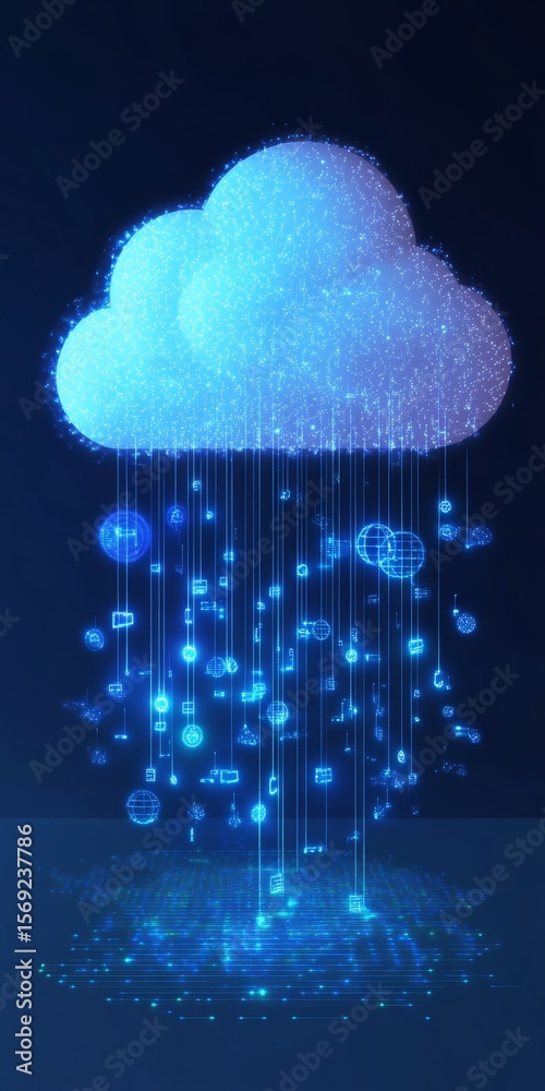 Poster innovative digital cloud computing network system with secure online services and ai technology