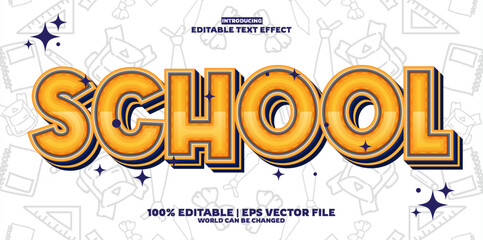 School editable text effect in new modern trend style