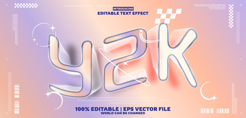 Y2k editable text effect in new modern trend style