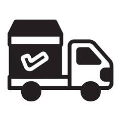 delivery truck glyph icon