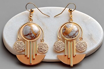 Artisan earrings geometric charm pair high resolution picture