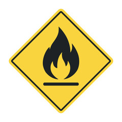 Fire warning sign flat vector