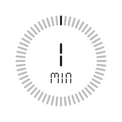 Timer 1 minute. Stopwatch isolated set icons. Countdown timer symbol icon set. vector illustration.