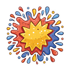 Nance splash Colorful Vector in Adorable Comic Style with Expressive Lines.