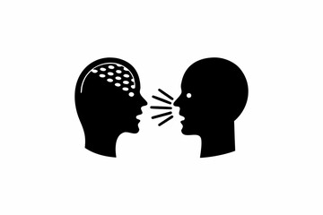 Talking Face icon silhouette vector illustration