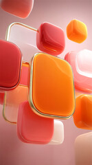 Fototapeta premium Fashion honey orange abstract geometric background