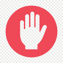 Hand stop gesture flat vector icon