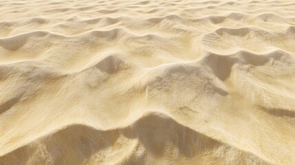 3D render of undulating golden sand dunes with textured shadows.