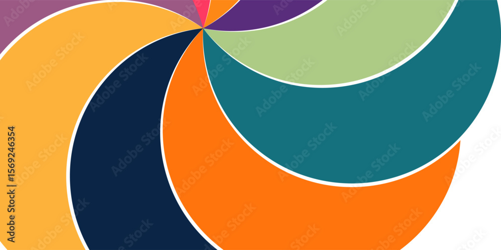 Wall mural abstract gradient art with overlapping vibrant circles and bold color textures