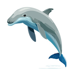 Fototapeta premium Dugong jump isometric vector illustration with clean geometry and modern design