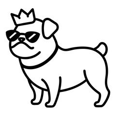 vector illustration of cartoon pug dog