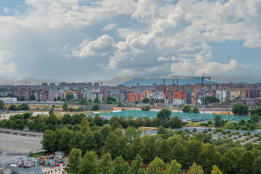 Lingotto, Torino, Italia. Skyline della citt&agrave; di Torino. Panorama ripreso dall'alto.