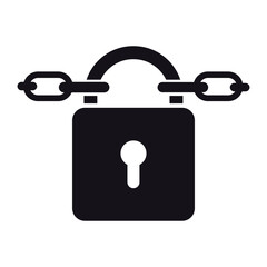chain lock vector flat icon