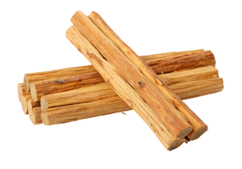 Natural palo santo incense sticks on a plain background for aromatherapy and relaxation rituals