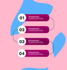vector infographic template with your text on pink abstract background