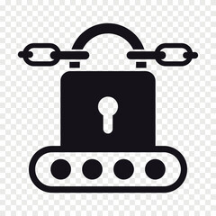 chain lock vector flat icon