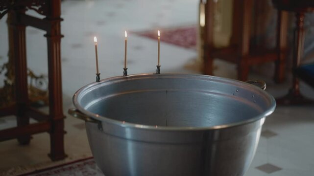 Baptism Ritual in Peaceful Skete of Kyiv-Pechersk Lavra"