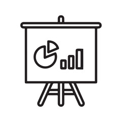 Business Presentation Chart Icon with Bar and Pie Graph Elements