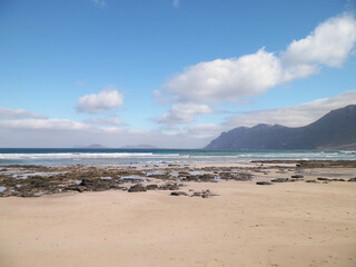 Caleta de Famara beach on the island of Lanzarote.