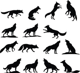 Howling Wolf Silhouette Under Full Moon