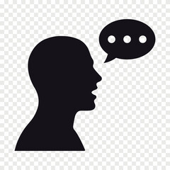 Man talk flat vector icon