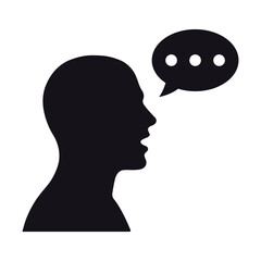 Man talk flat vector icon