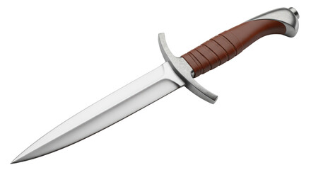 Isolated Medieval Dagger with Leather Grip